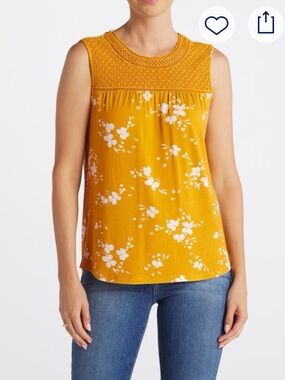 NWOT Daniel Rainn Cannie Lace Trim Knit Tank Size L Never Worn